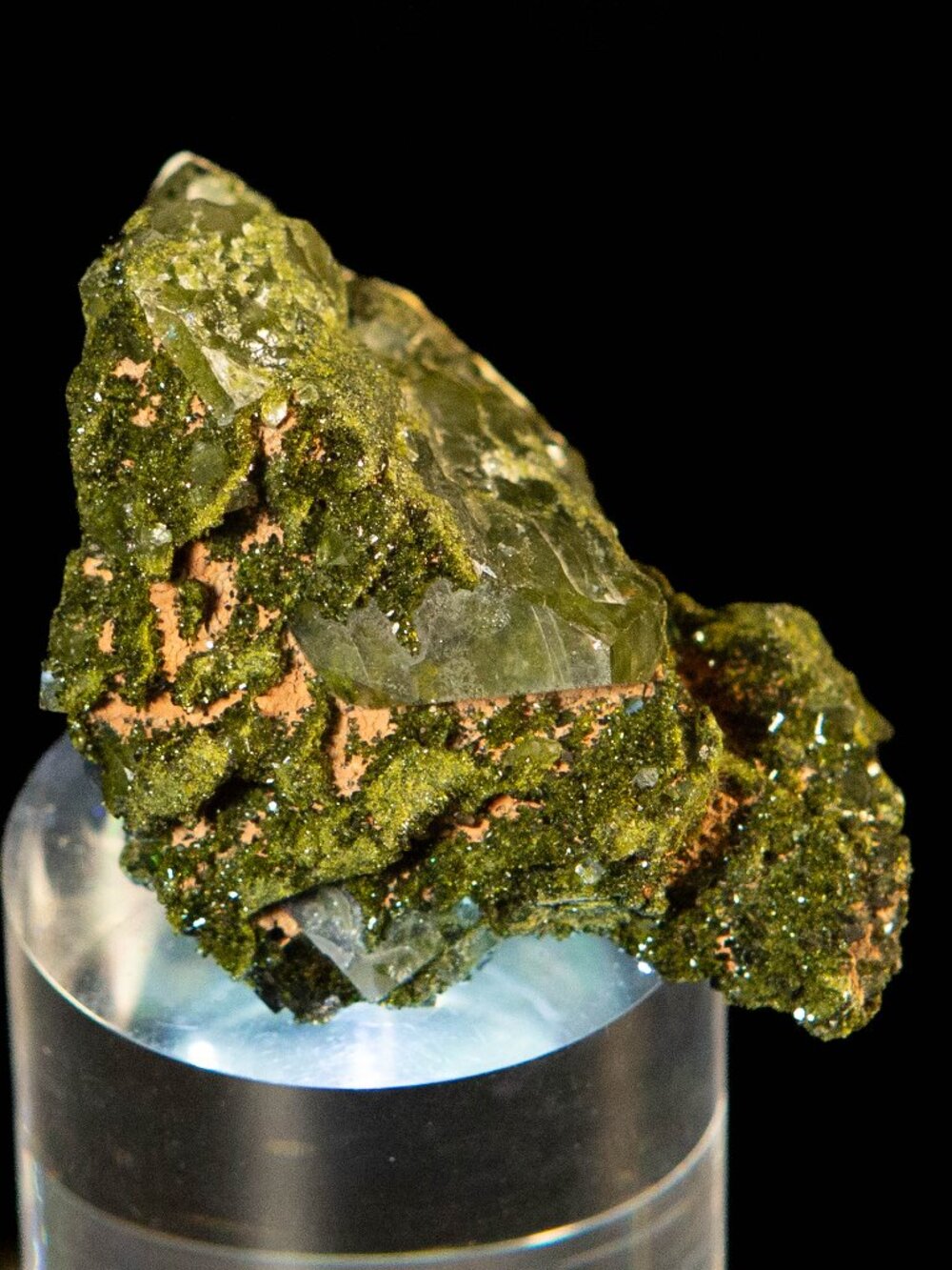 Turkish Fairy Forest Epidote with Quartz Crystal Cluster Specimen 140g